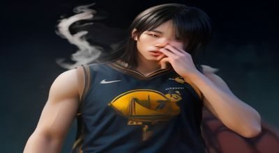 NBA季后赛球员在灯光璀璨的球馆内激烈对抗，观众席人山人海热情高涨